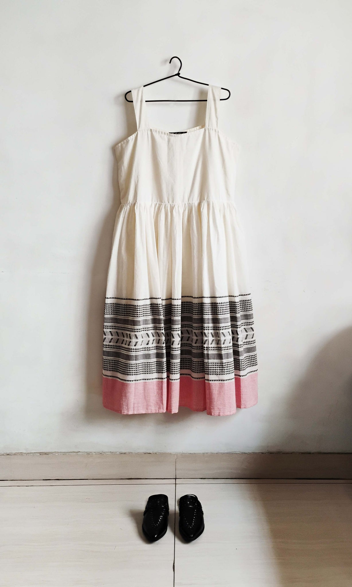 y18 Dobby Flare Dress | Hand Woven Cotton | Sizes : Small, Medium & Large | Click To Find Size Chart | Ready To Ship