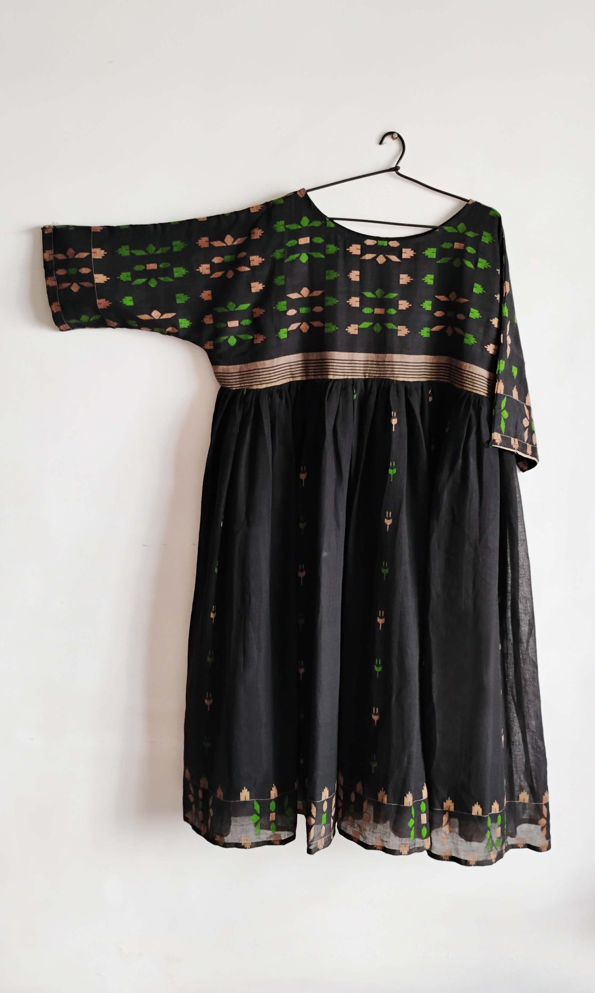 y27 Jamdani Flare Dress | Hand Woven Cotton | Sizes : Small, Medium & Large | Click To Find Size Chart | Ready To Ship