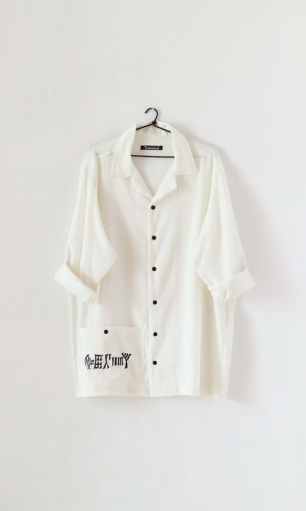 f10 Slouch Shirt With Cuban Collar | Kond Trail Motif | Hand Block Printed Cotton | For Women & Men | Sizes : Small, Medium & Large | Click To Find Size Chart | Ready To Ship