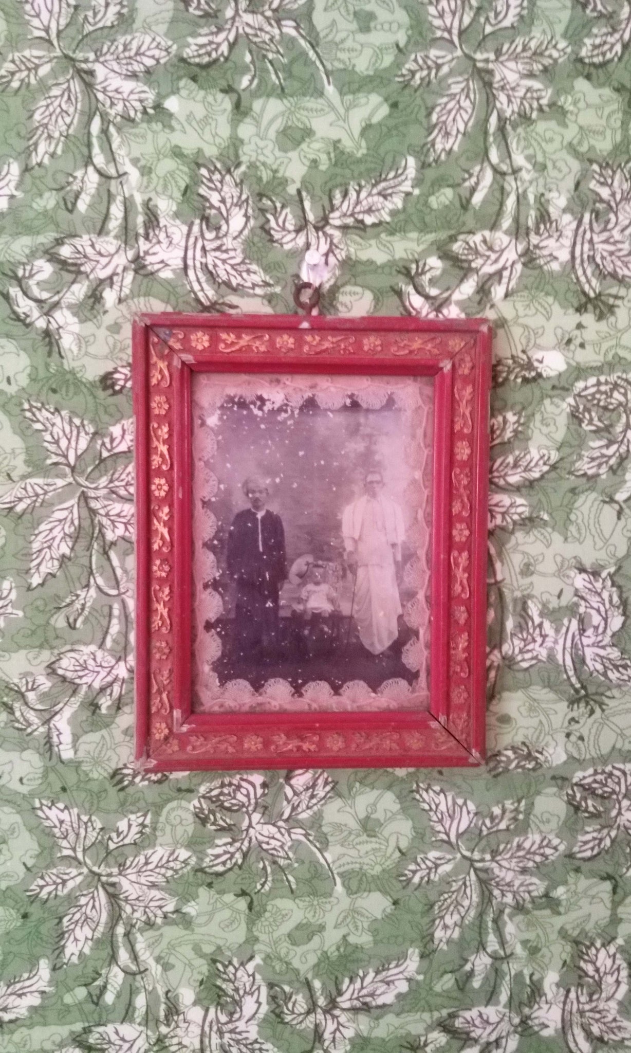 x64 Relic Photograph Retained In Weathered Frame | From An Old House In Tamilnadu