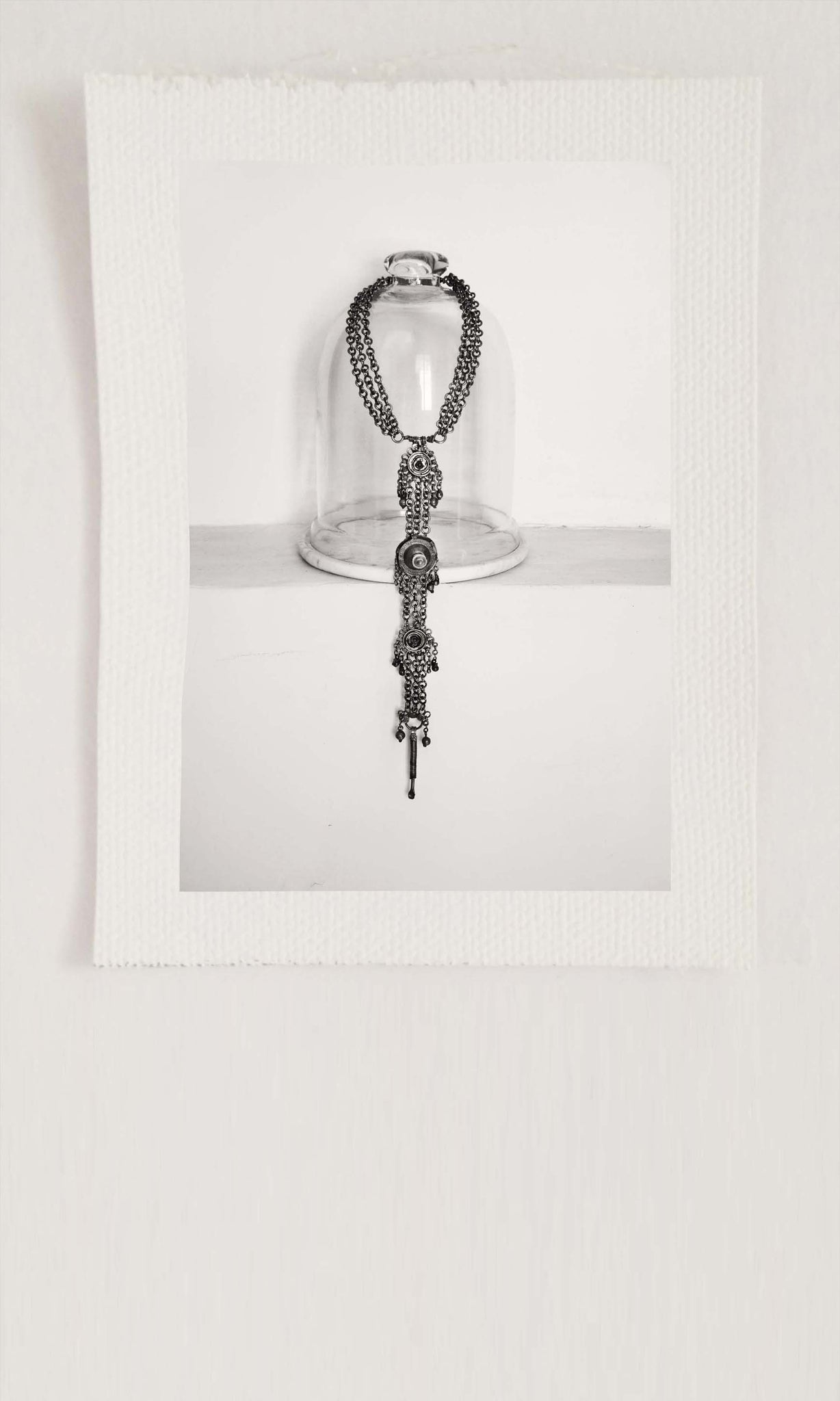 x26 Sankli Lariat Neckpiece | Costume Jewellery | Alloy Of Silver & Nickel | Rustic Finish | Ready To Ship