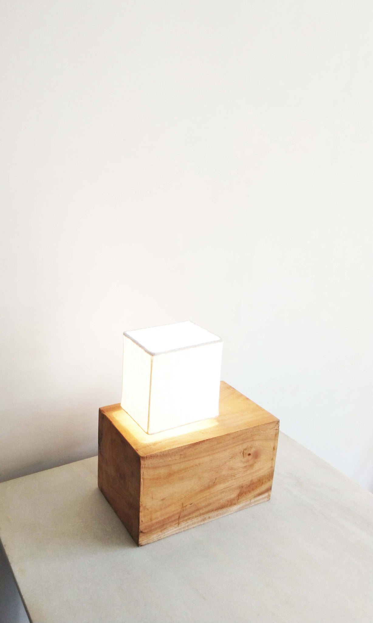 v11 Table Lamp | Mahogany Wood & Cotton