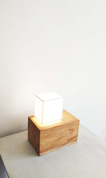 b11 Table Lamp | Mahogany Wood & Cotton