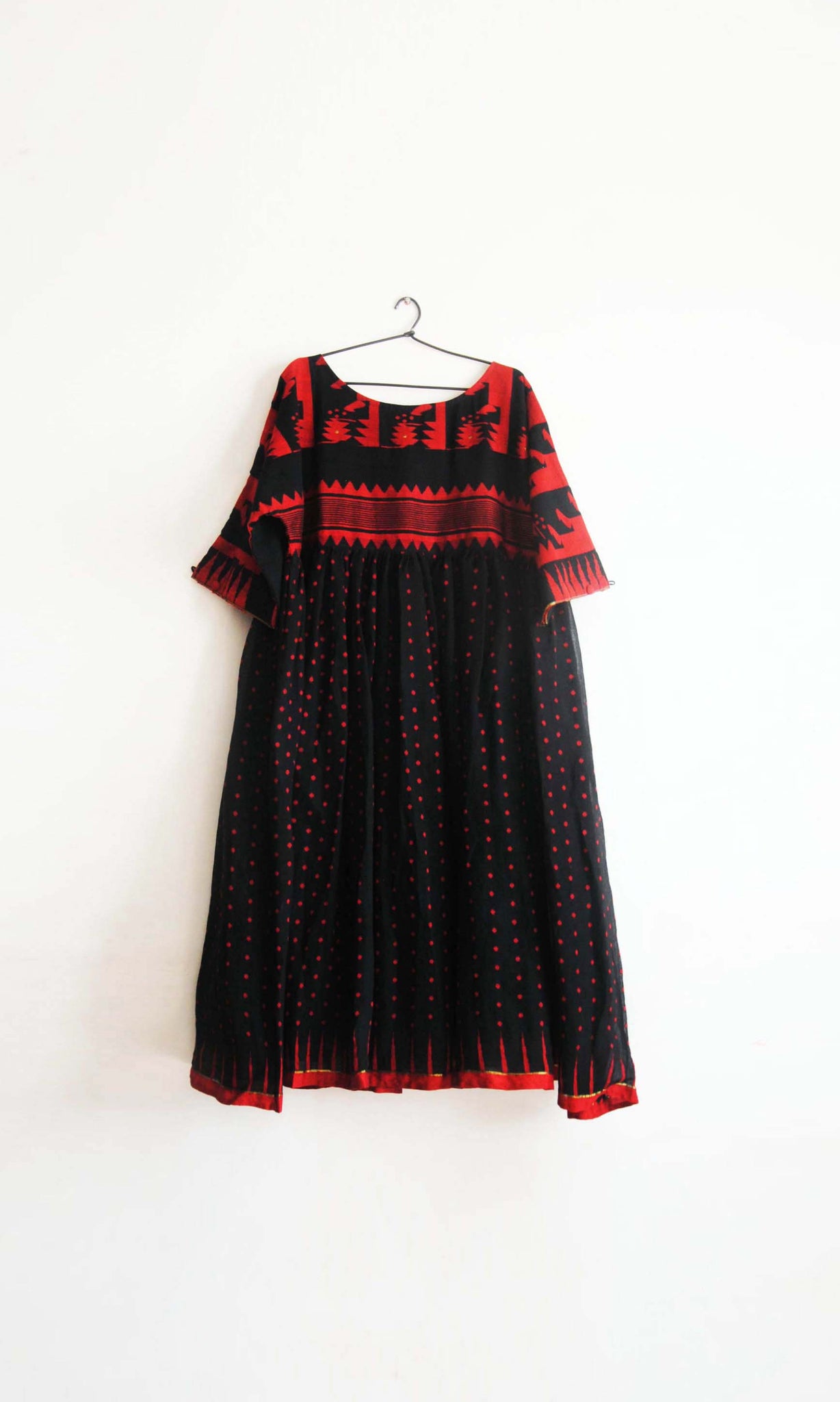 y14 Jamdani Flare Dress | Hand Woven Cotton | Sizes : Small, Medium & Large | Click To Find Size Chart | Ready To Ship