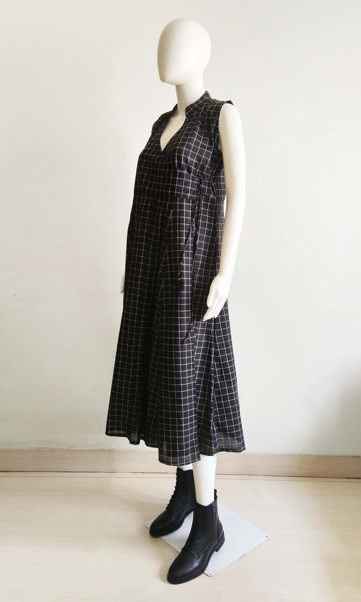 c25 Multipanel Tie Up Dress | Hand Woven Cotton | Free Size ( Fits Sizes Small To Large ) | Ready To Ship