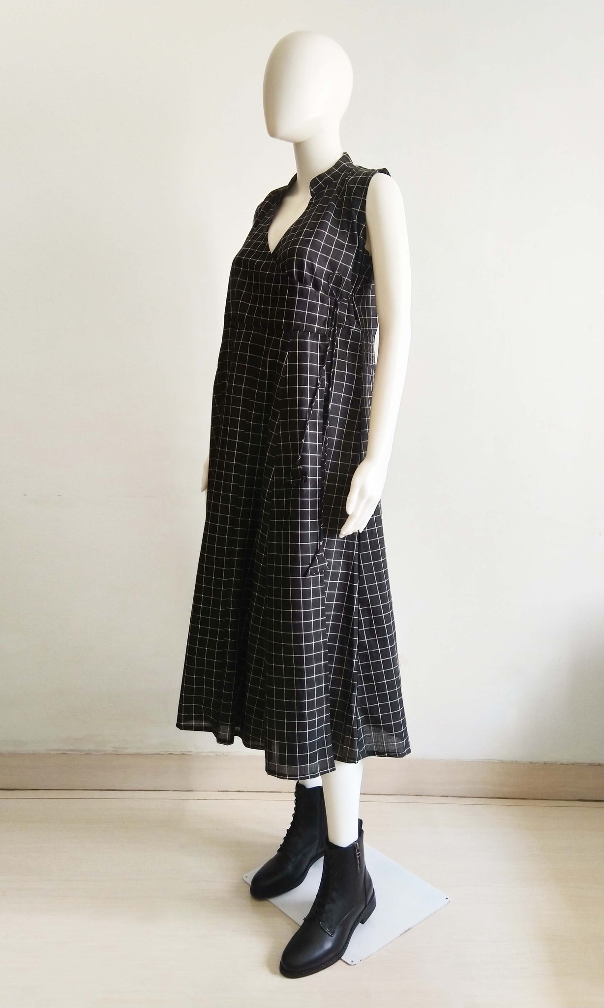 c52 Multipanel Tie Up Dress | Hand Woven Cotton | Free Size ( Fits Sizes Small To Large ) | Ready To Ship