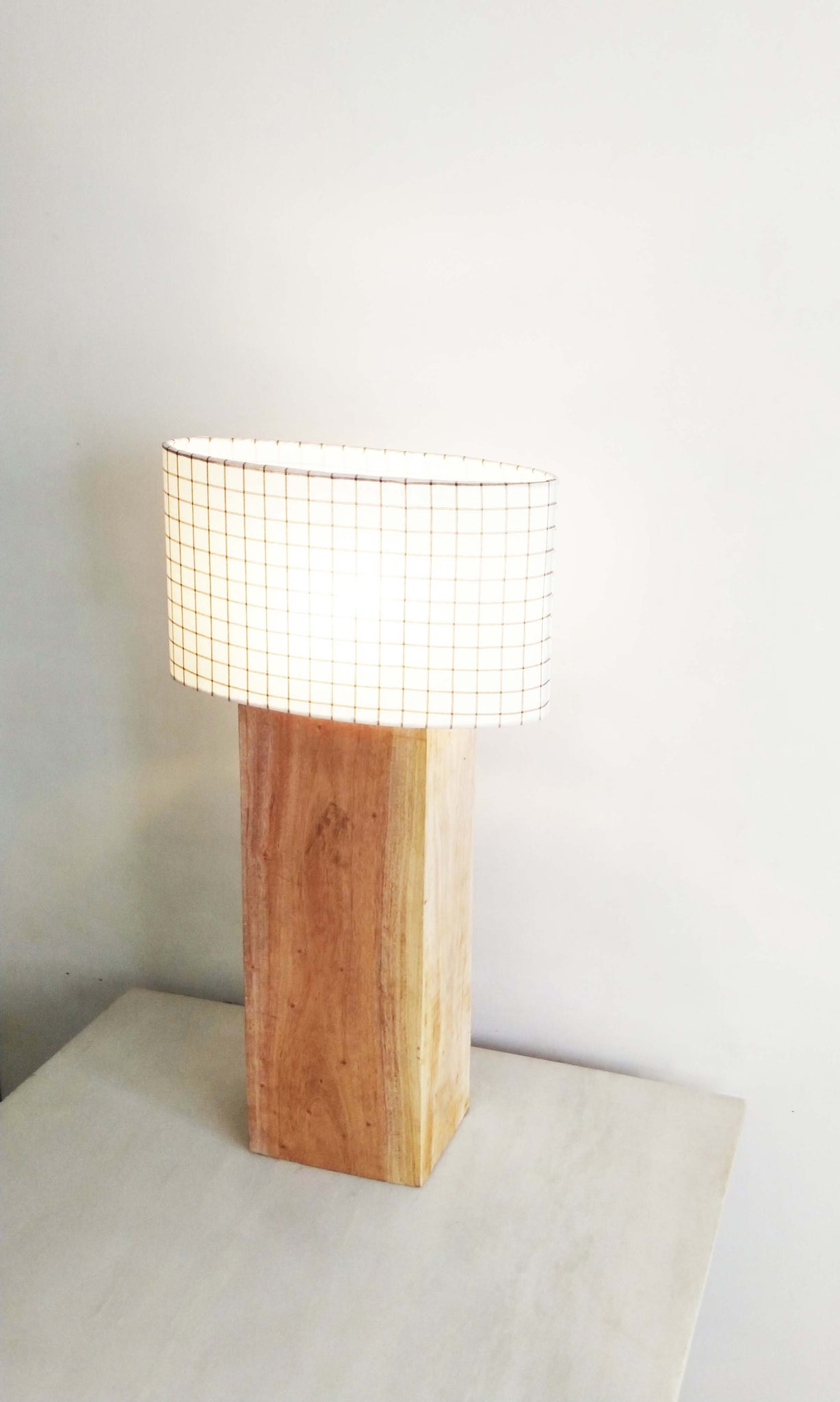 v20 Table Lamp | Mahogany Wood & Cotton
