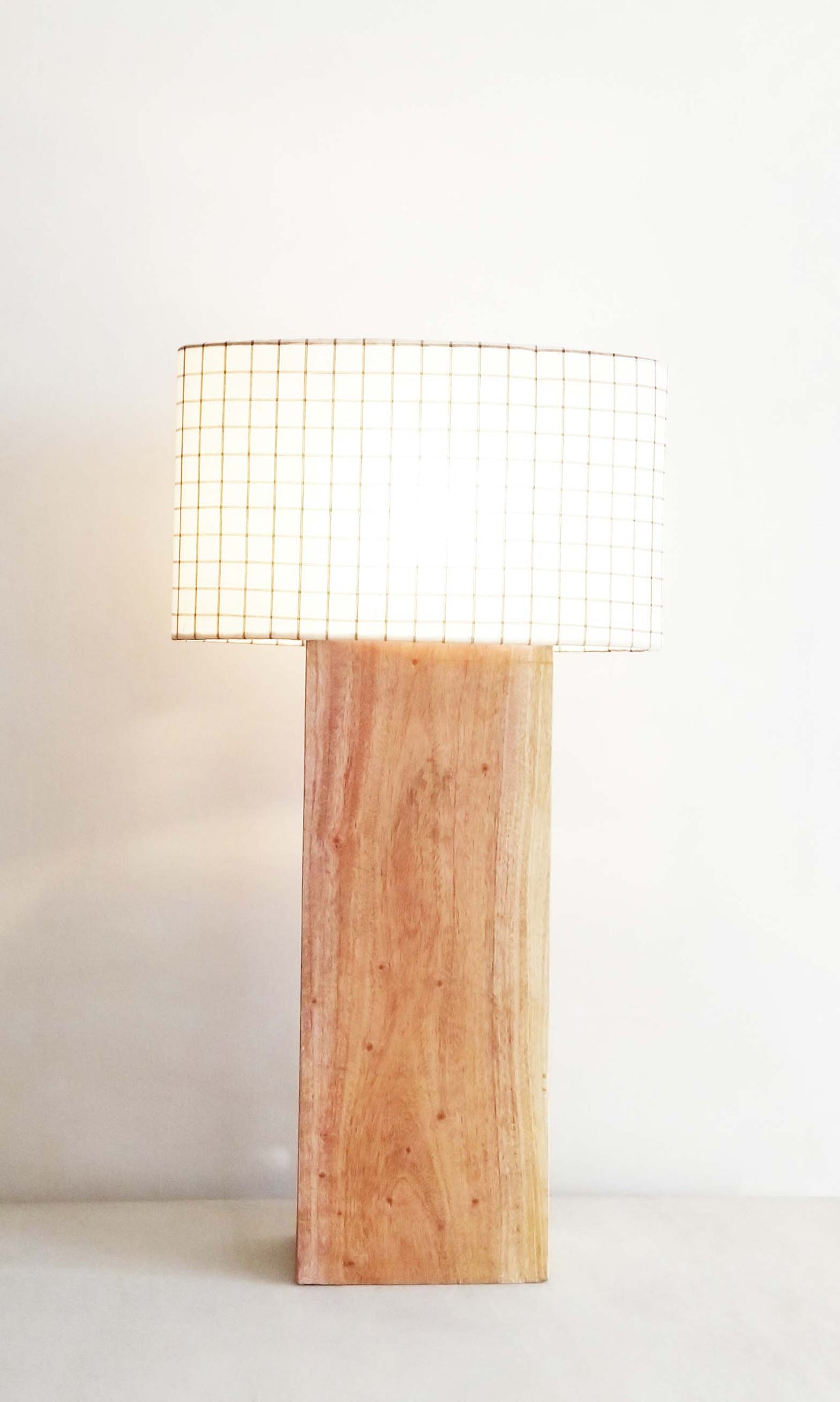 b20 Table Lamp | Mahogany Wood & Cotton