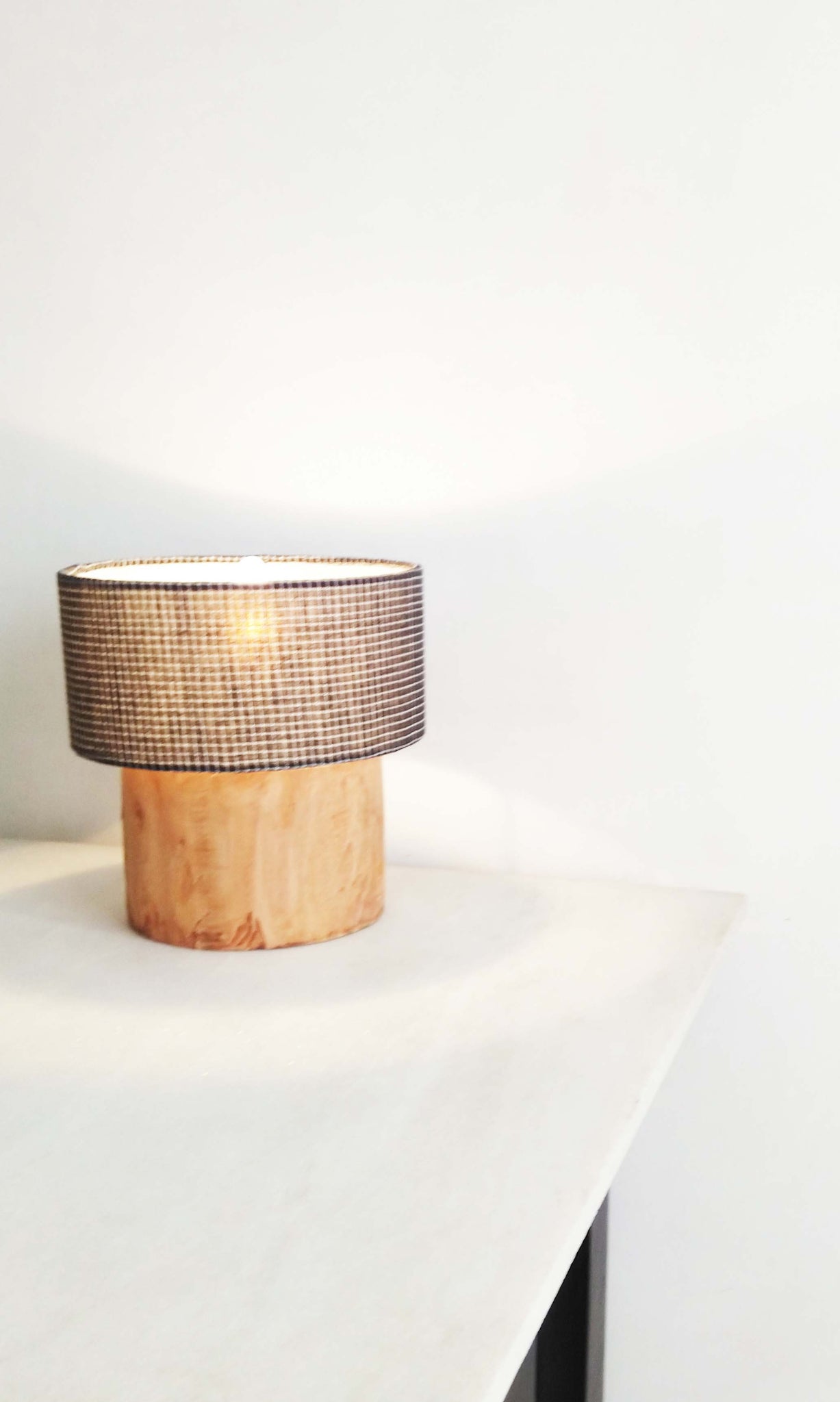 b22 Table Lamp | Mahogany Wood & Cotton