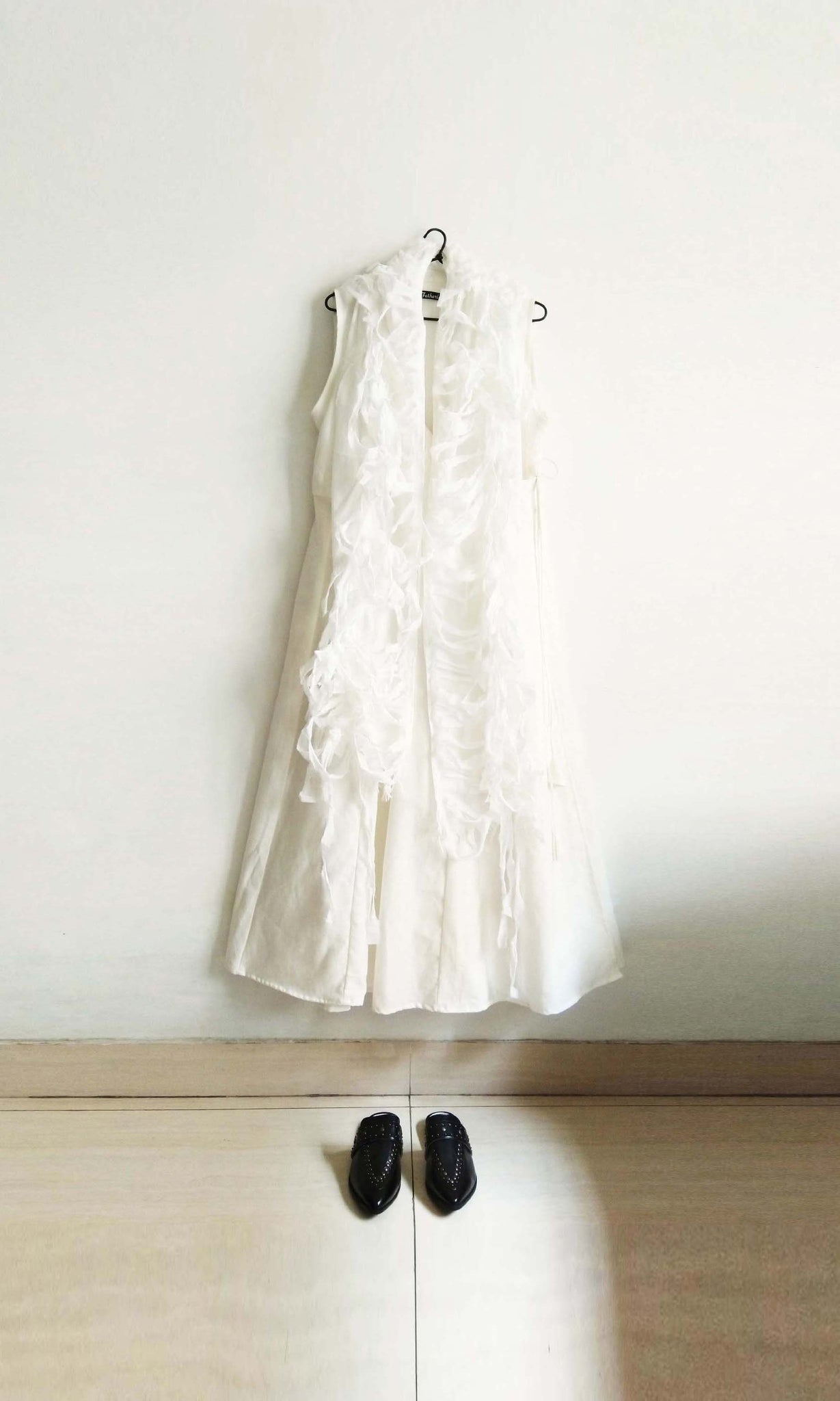 c62 Multipanel Tie Up Dress + Hand Textured Cotton Scarf | Hand Woven Cotton | Free Size ( Fits Sizes Small To Large ) | Ready To Ship
