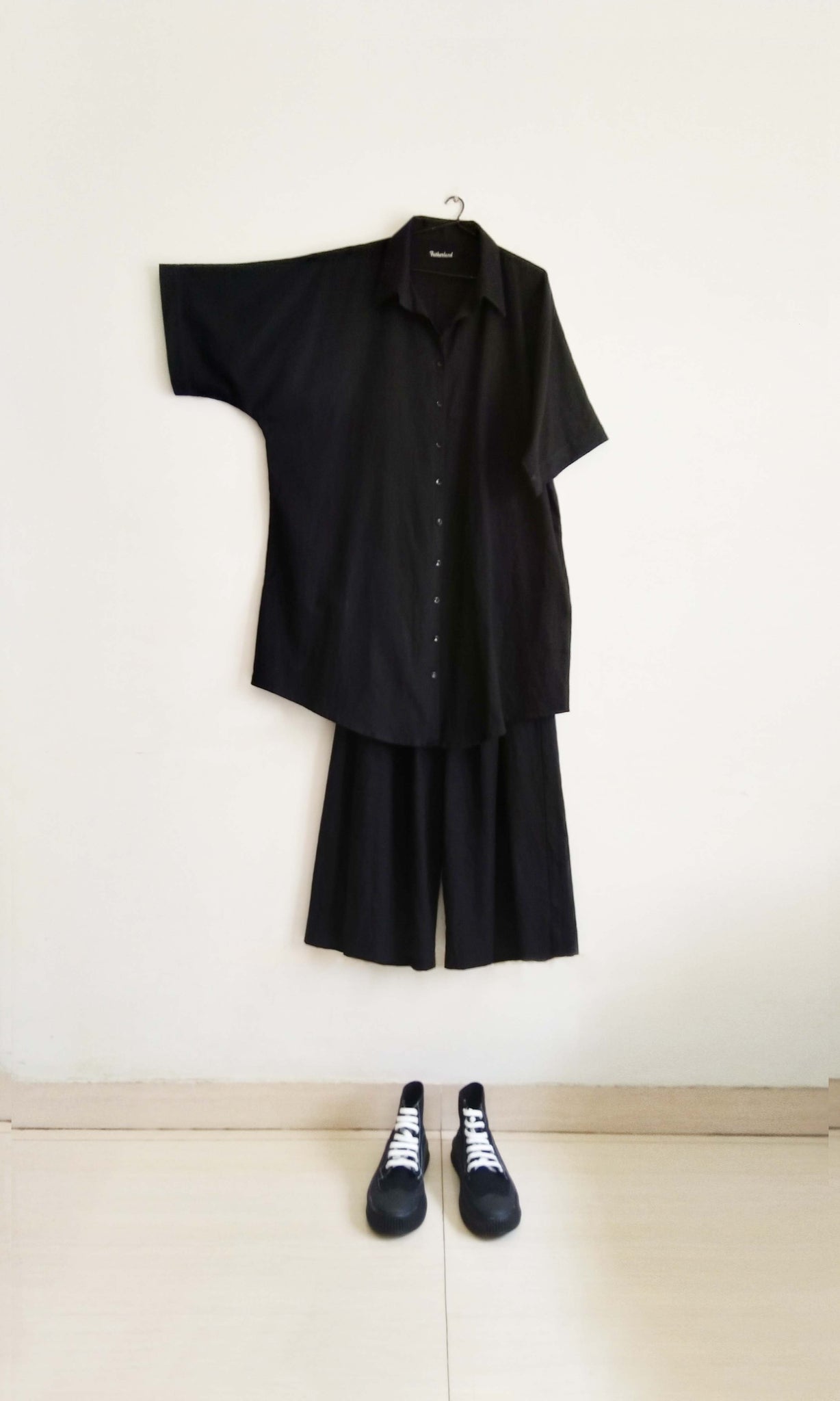 c30 | Longline Oversized Shirt + Culottes | Hand Woven Cotton | For Women & Men | Free Size ( Fits Sizes Small To Large ) | Ready To Ship