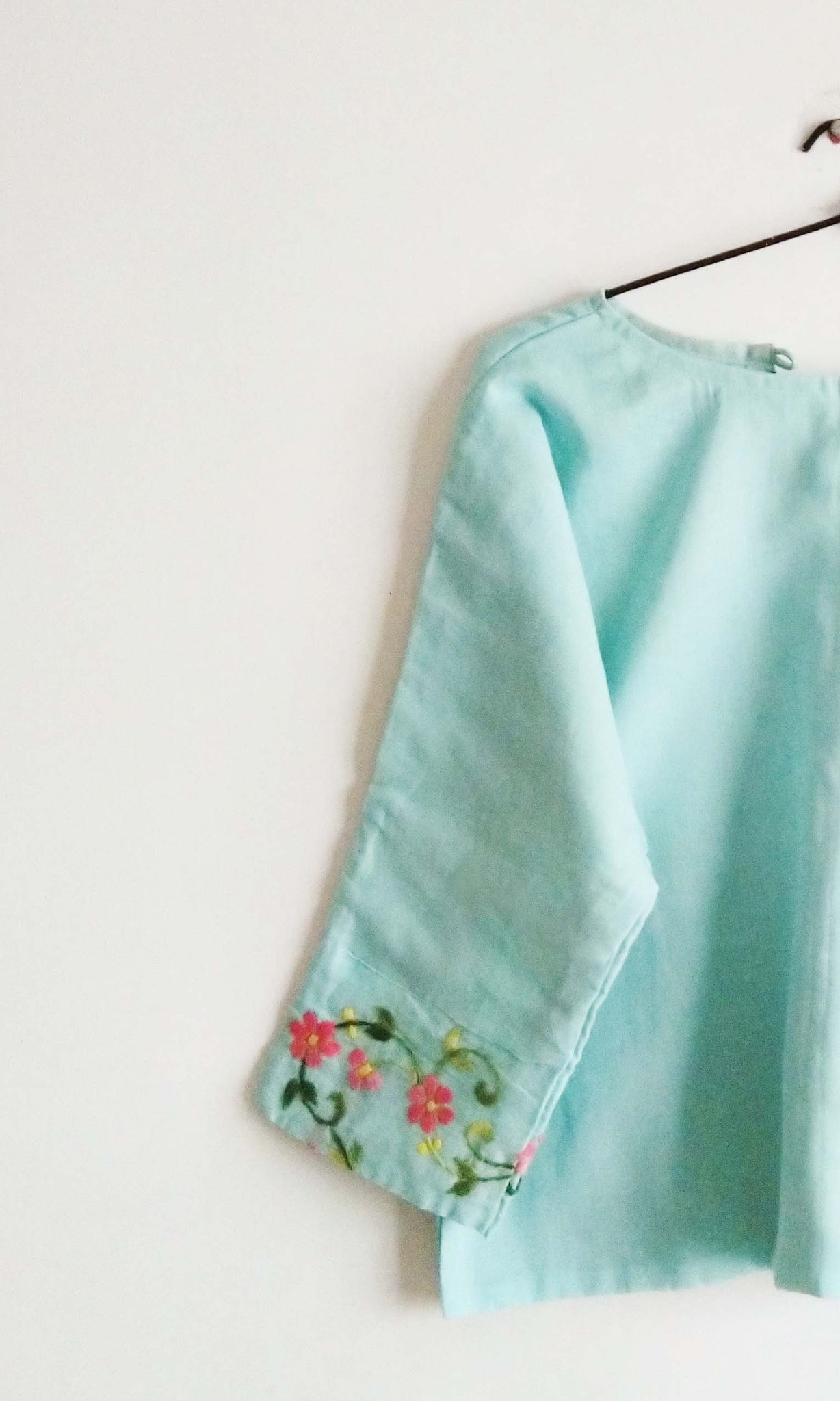 u87 Hand Embroidered Soft Cotton Blouse | Relaxed Fit | Free Size | Ready To Ship
