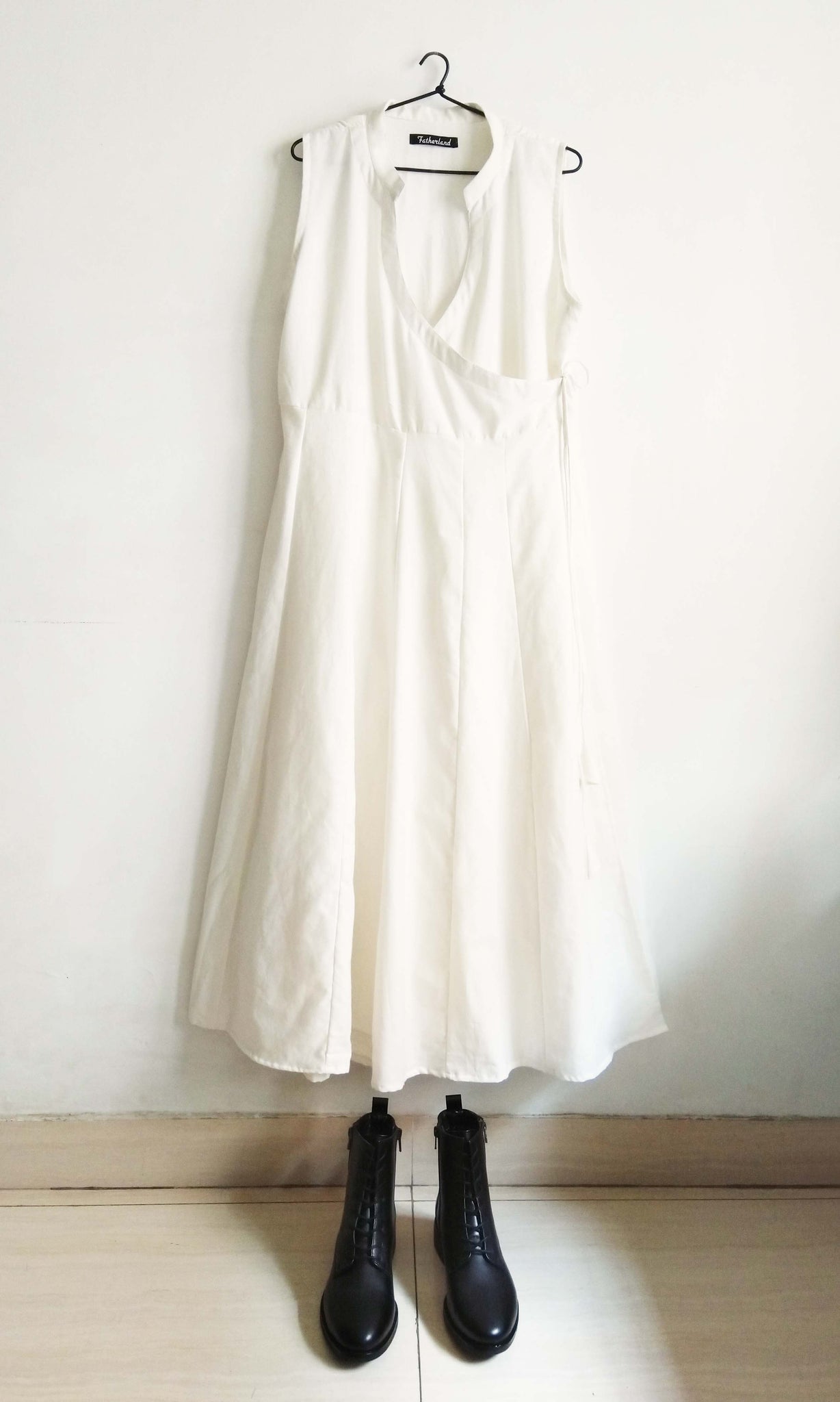 c62 Multipanel Tie Up Dress + Hand Textured Cotton Scarf | Hand Woven Cotton | Free Size ( Fits Sizes Small To Large ) | Ready To Ship
