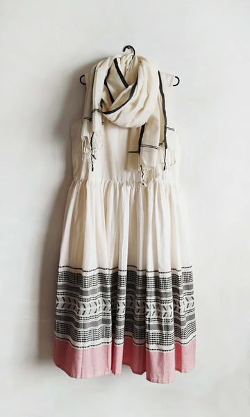 y18 Dobby Flare Dress | Hand Woven Cotton | Sizes : Small, Medium & Large | Click To Find Size Chart | Ready To Ship