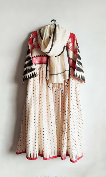 y20 Jamdani Flare Dress | Hand Woven Cotton | Sizes : Small, Medium & Large | Click To Find Size Chart | Ready To Ship