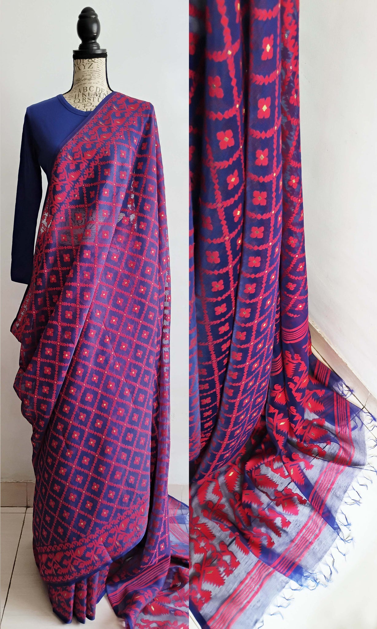 y38 Meena Buti Fine Jacquard Sari I Soft Silk-By-Cotton | Ready To Ship
