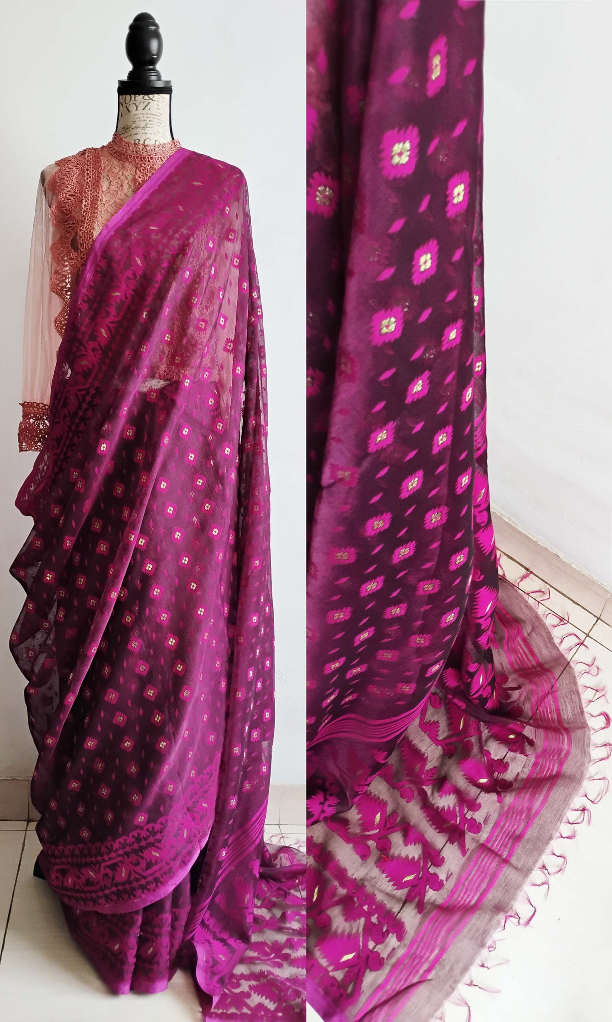 y36 Meena Buti Fine Jacquard Sari I Soft Silk-By-Cotton | Ready To Ship