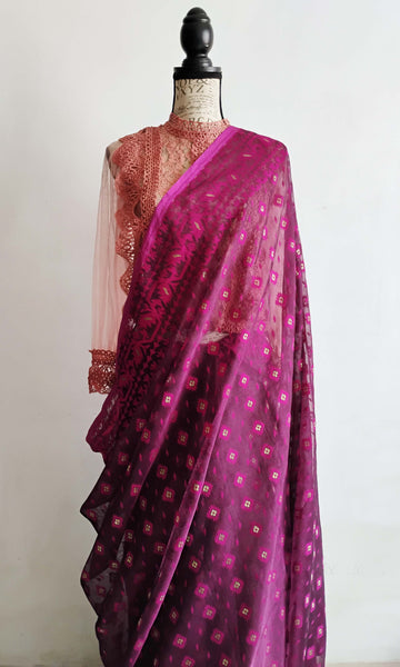 y36 Meena Buti Fine Jacquard Sari I Soft Silk-By-Cotton | Ready To Ship