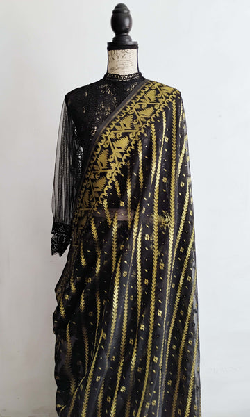 y66 Meena Buti Fine Jacquard Sari I Soft Silk-By-Cotton | Ready To Ship