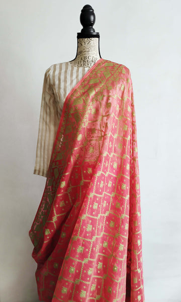 y08 Meena Buti Fine Jacquard Sari I Soft Silk-By-Cotton | Ready To Ship