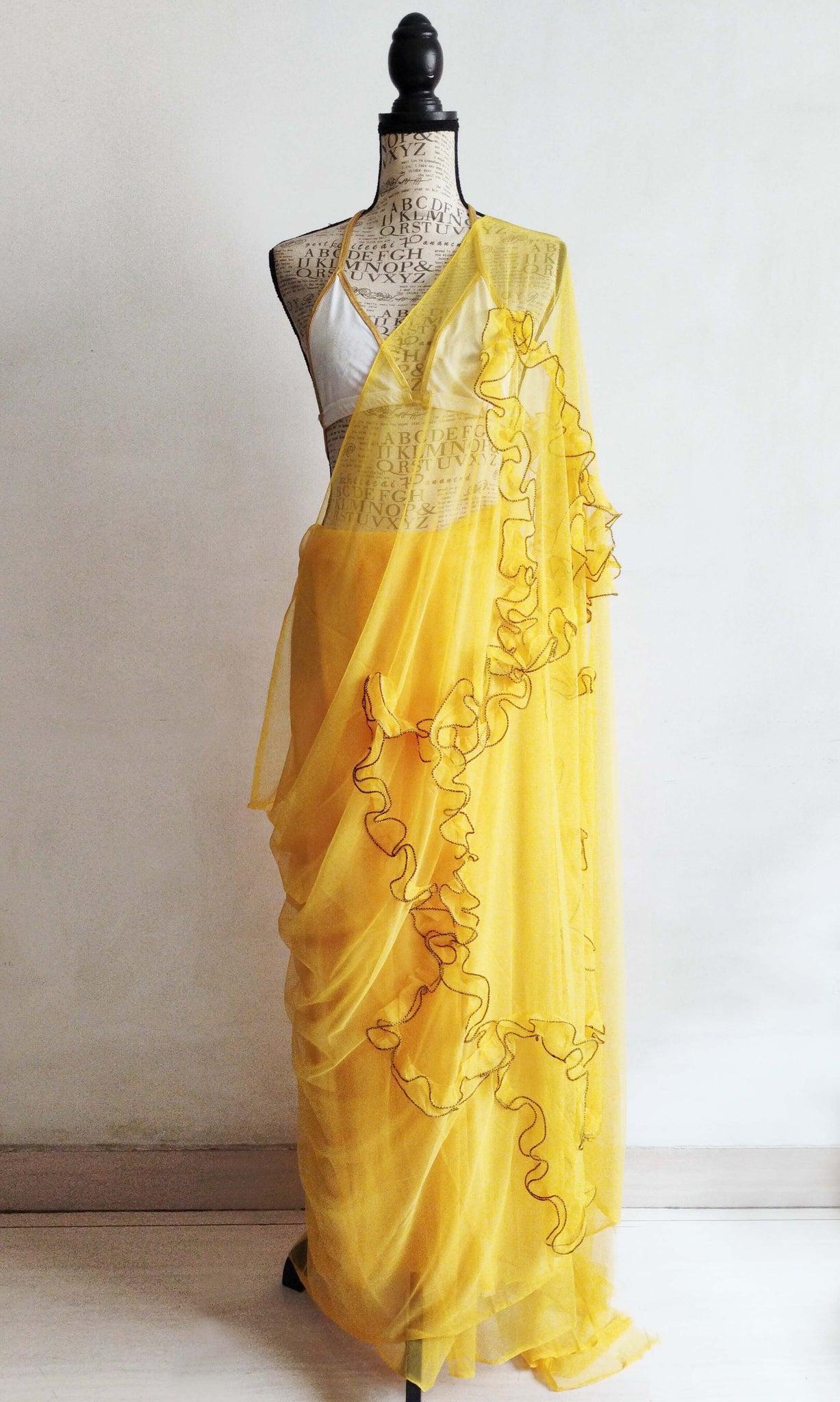 e89 Espoir Deconstructed Tulle Sari | Hand Textured Soft Tulle | Ready To Ship | Available