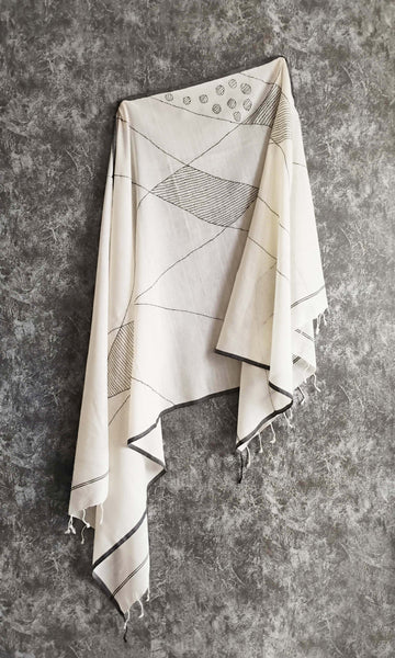 y17 Kantha Hand Embroidered Stole I Soft Cotton | Ready To Ship