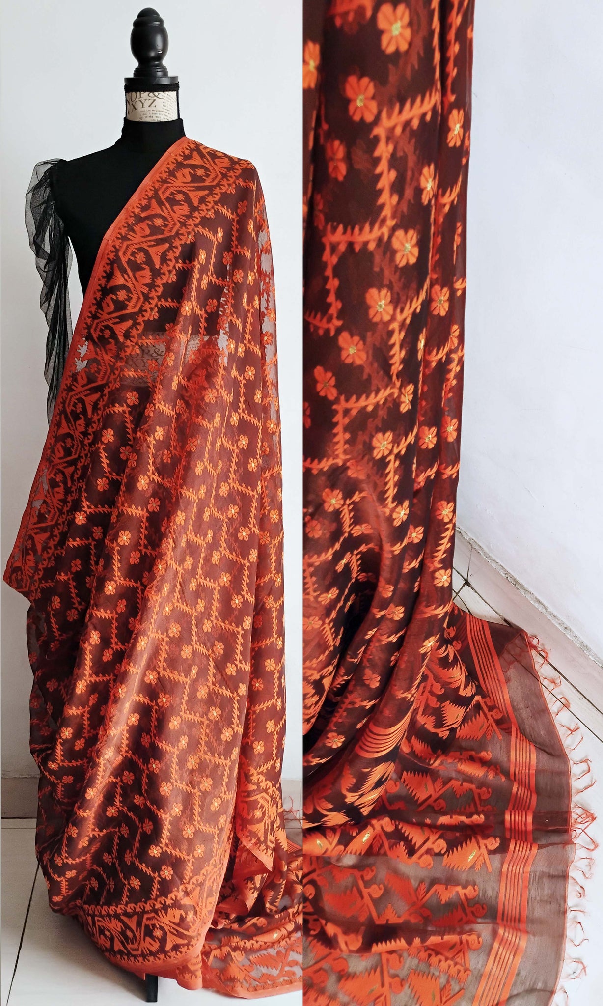 y09 Meena Buti Fine Jacquard Sari I Soft Silk-By-Cotton | Ready To Ship
