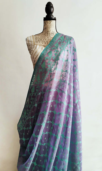 y06 Meena Buti Fine Jacquard Sari I Soft Silk-By-Cotton | Ready To Ship