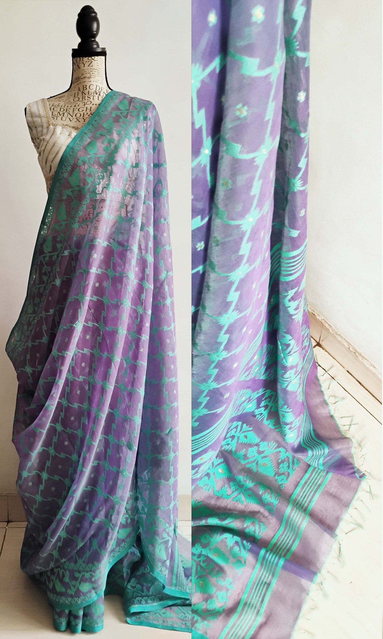 y06 Meena Buti Fine Jacquard Sari I Soft Silk-By-Cotton | Ready To Ship