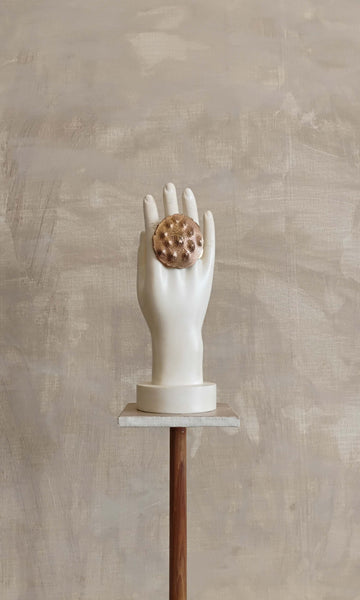 a75 Fossil Sculpture Ring | Nummulite | Free Size | Ready To Ship