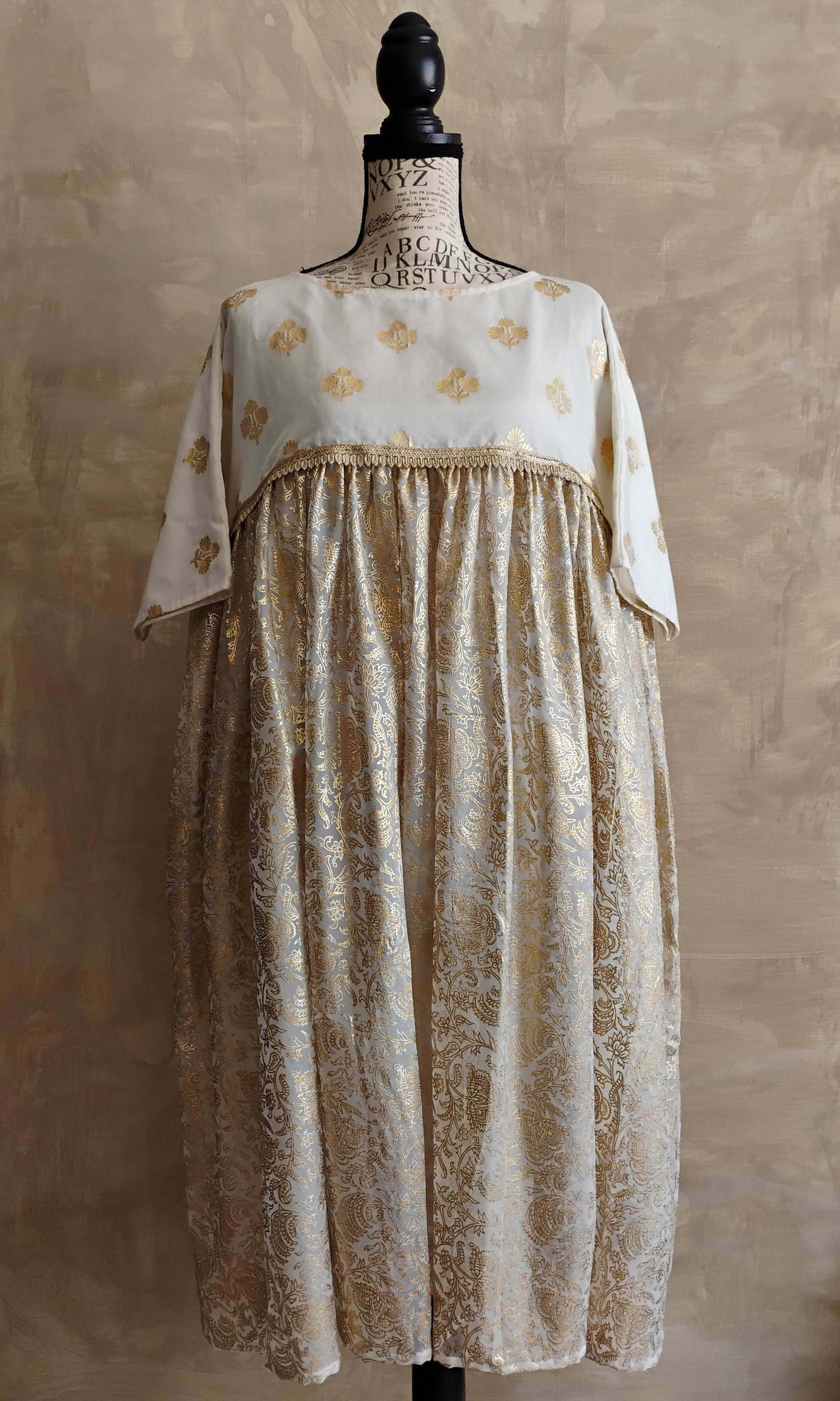 a46 Flared Kurta | Soft Tissue With Detailing | Soft Cotton Mulmul Lining | Sizes : Small, Medium & Large | Click To Find Size Chart | Ready To Ship