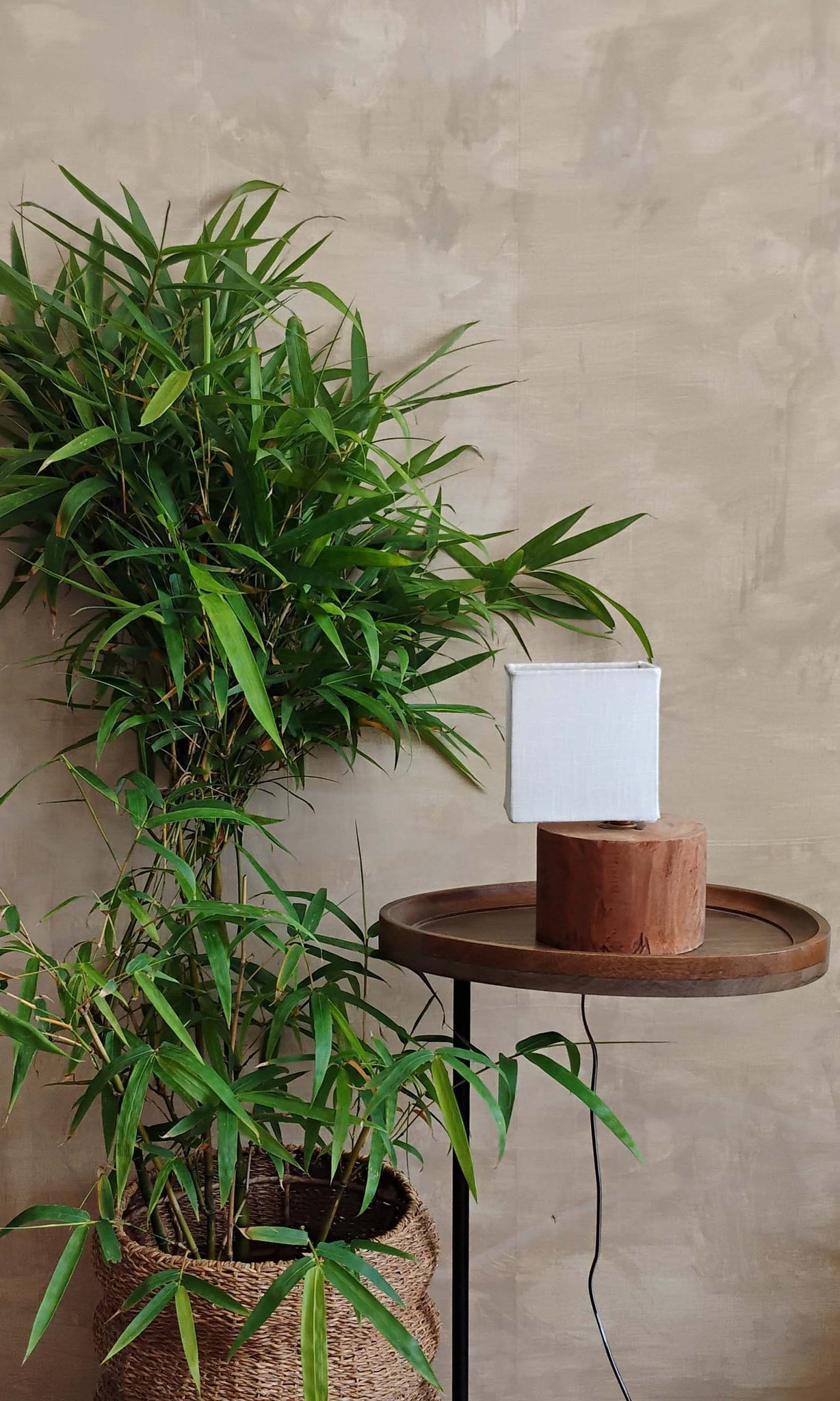 v20 Table Lamp | Mahogany Wood & Cotton