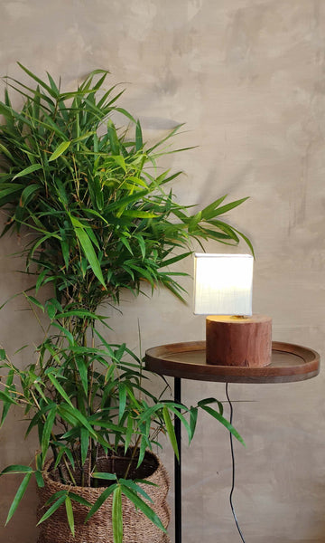 v20 Table Lamp | Mahogany Wood & Cotton