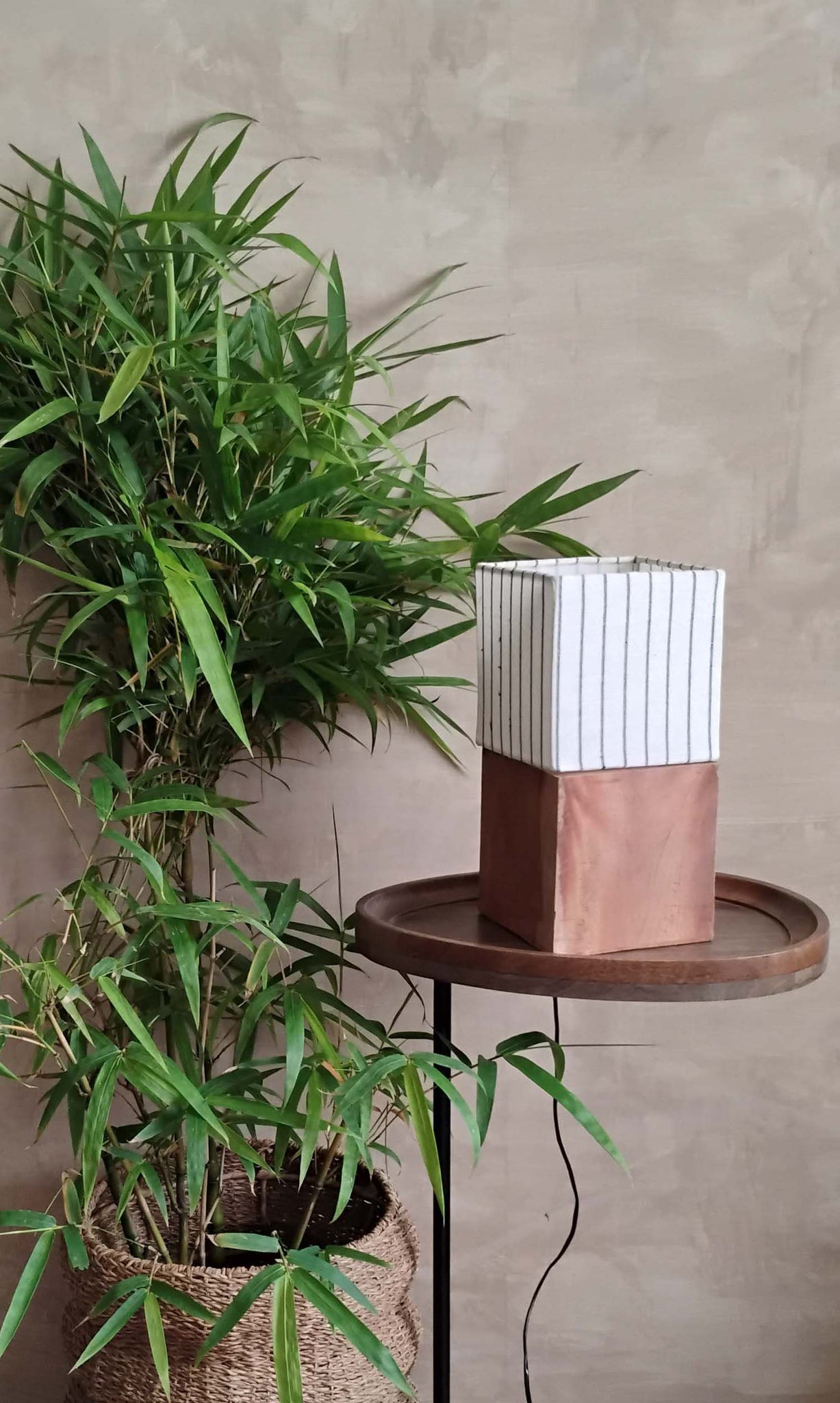 v38 Table Lamp | Mahogany Wood & Cotton