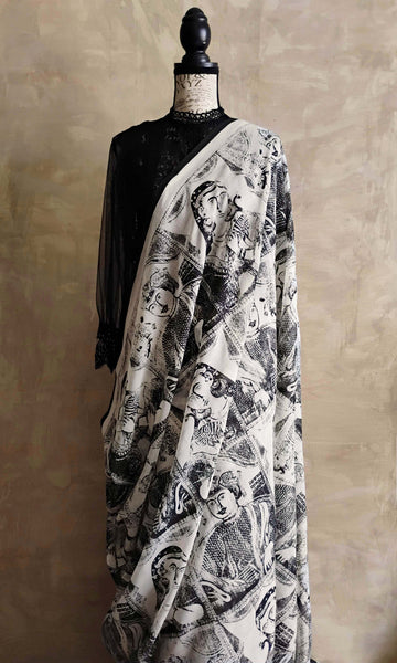 a45 Raja Rani Sari | Screen Printed Soft Cotton | Ready To Ship