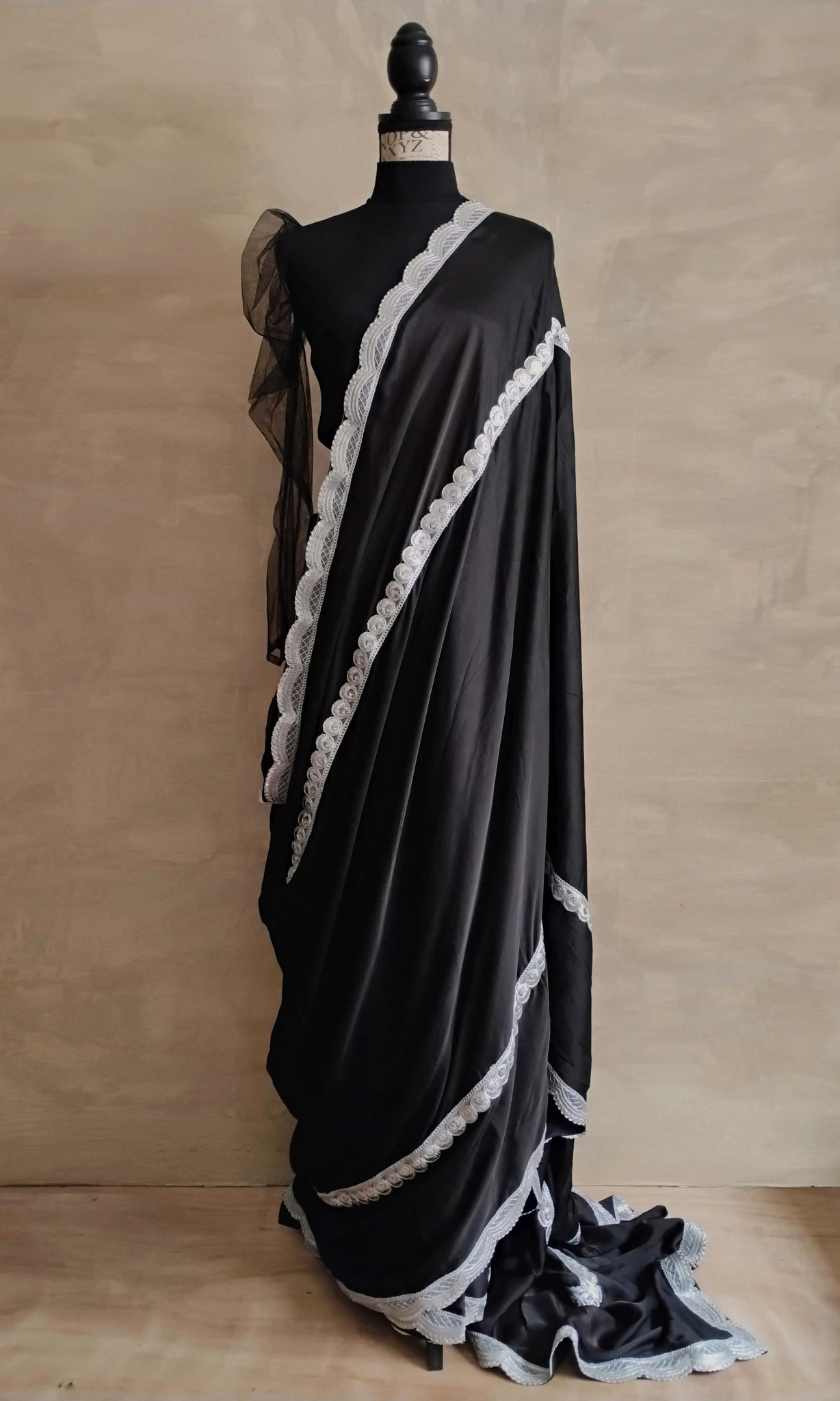 a26 Merle Sari | Premium Modal Satin With Border Detailing | Ready To Ship