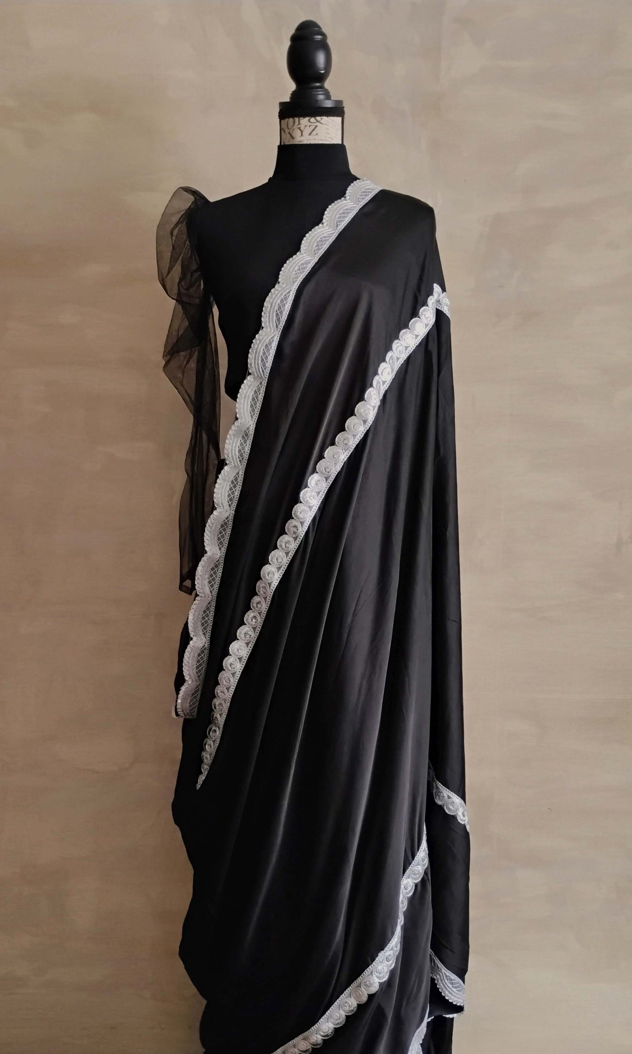 a26 Merle Sari | Premium Modal Satin With Border Detailing | Ready To Ship