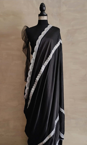 a21 Merle Sari | Premium Satin With Detailing | Ready To Ship