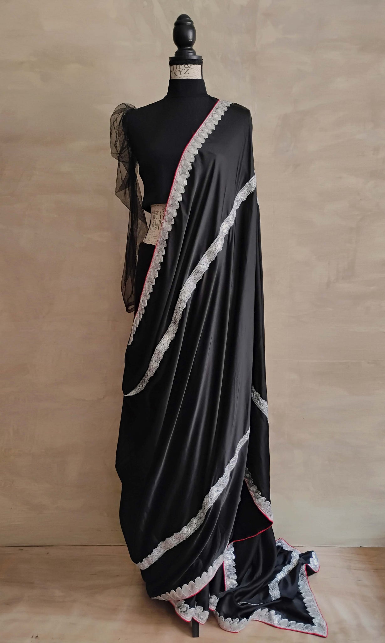 a28 Celeste Sari | Premium Modal Satin With Border Detailing | Ready To Ship