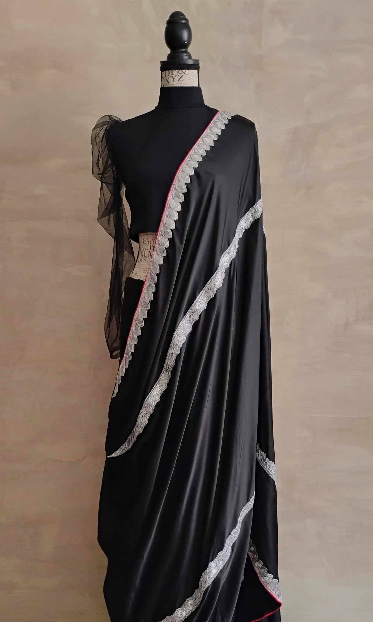 a28 Celeste Sari | Premium Modal Satin With Border Detailing | Ready To Ship