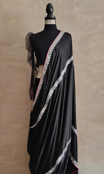 a24 Celseste Sari | Premium Satin With Detailing | Ready To Ship