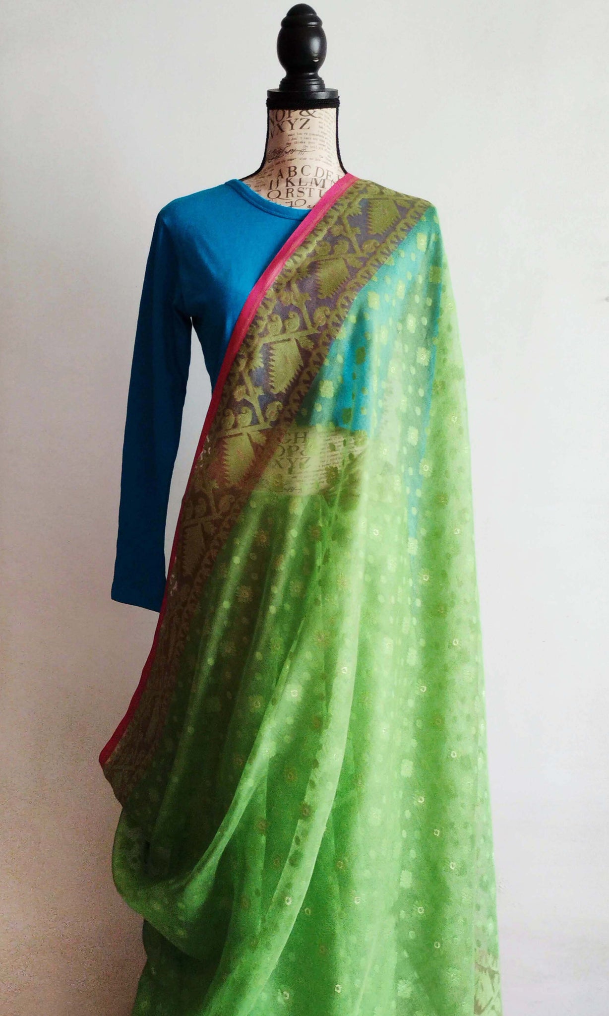 y76 Meena Buti Fine Jacquard Sari I Soft Silk-By-Cotton | Ready To Ship