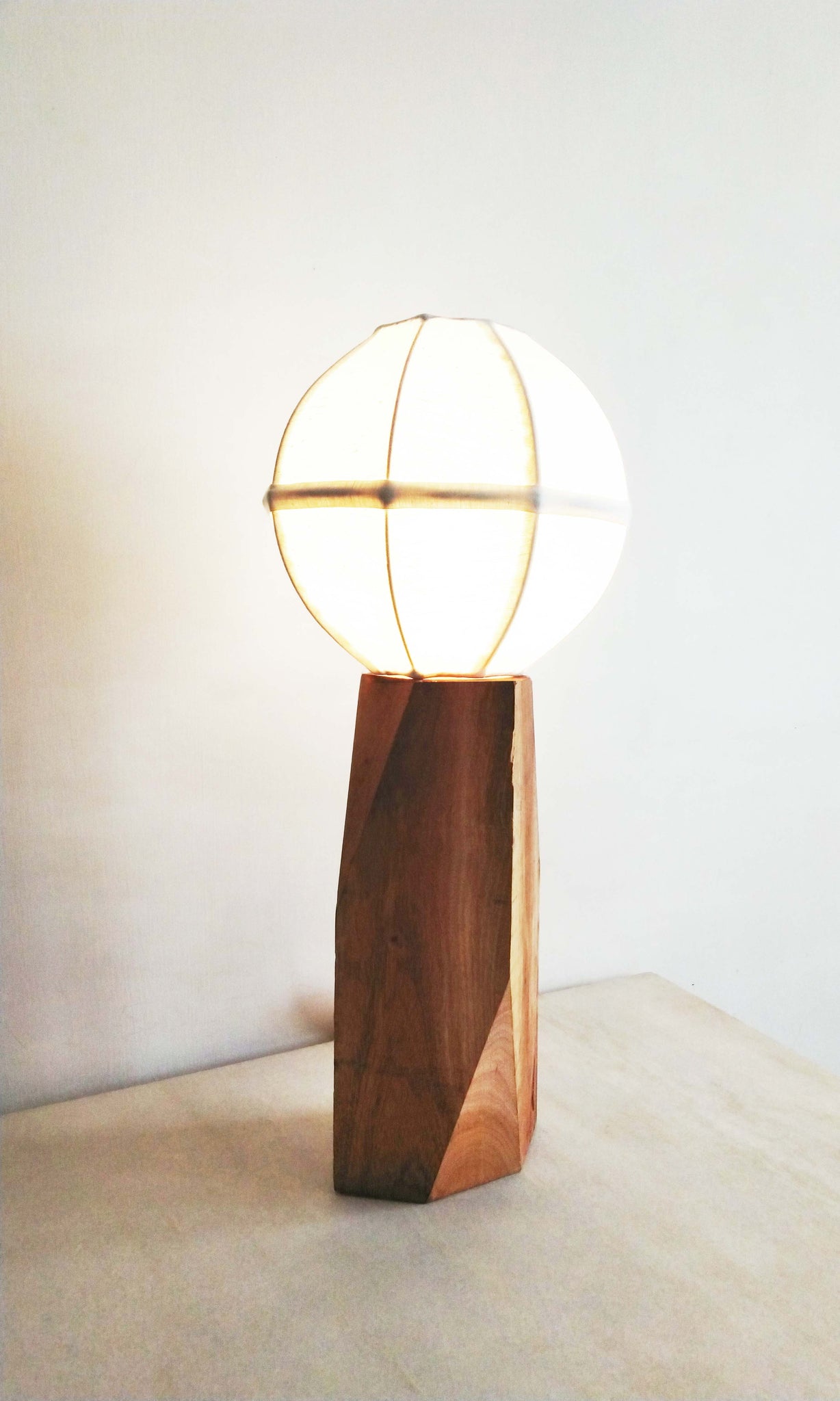 b26 Table Lamp | Mahogany Wood & Cotton