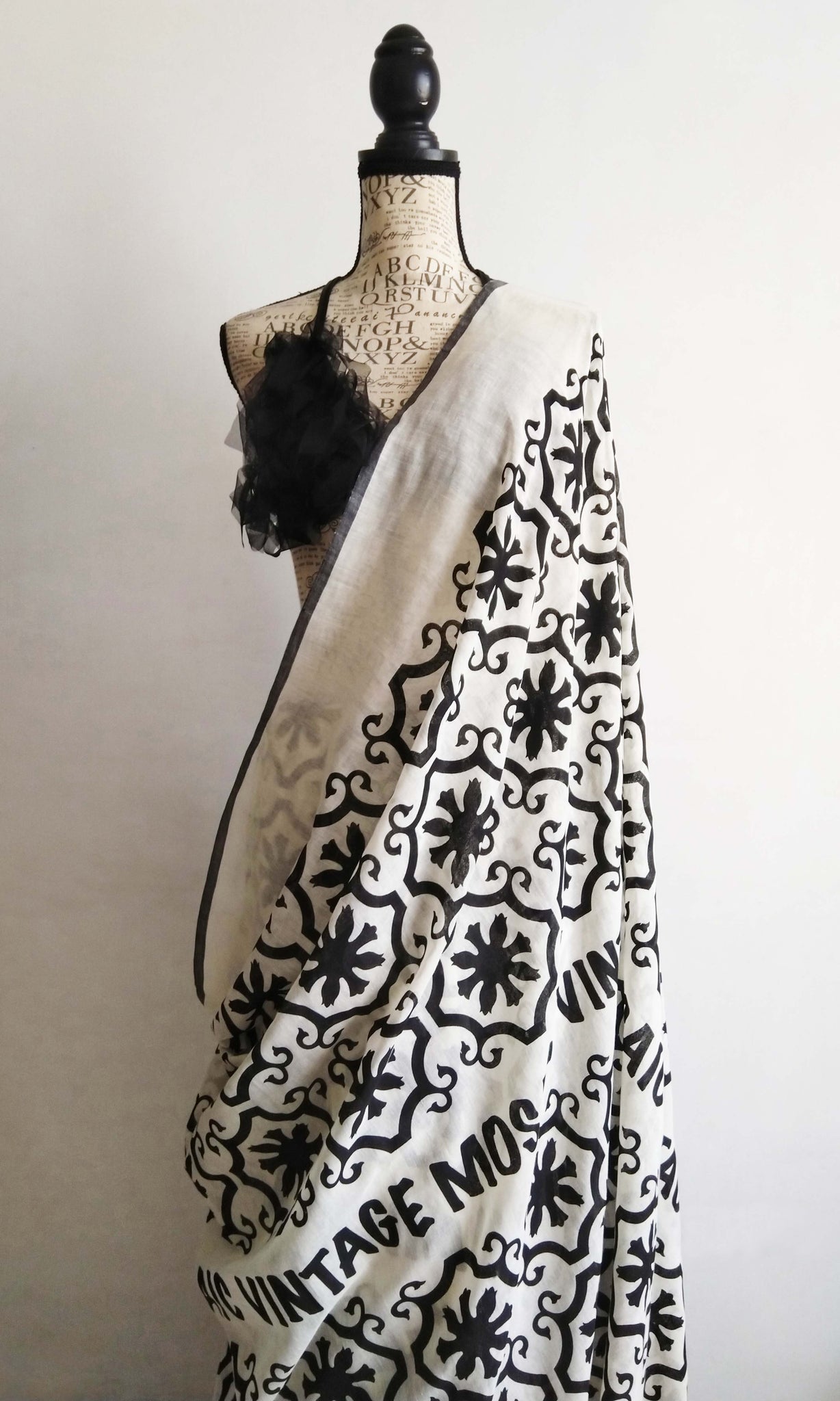 s52 Vintage Mosaic Sari I Hand Woven & Screen Printed Soft Cotton | Ready To Ship