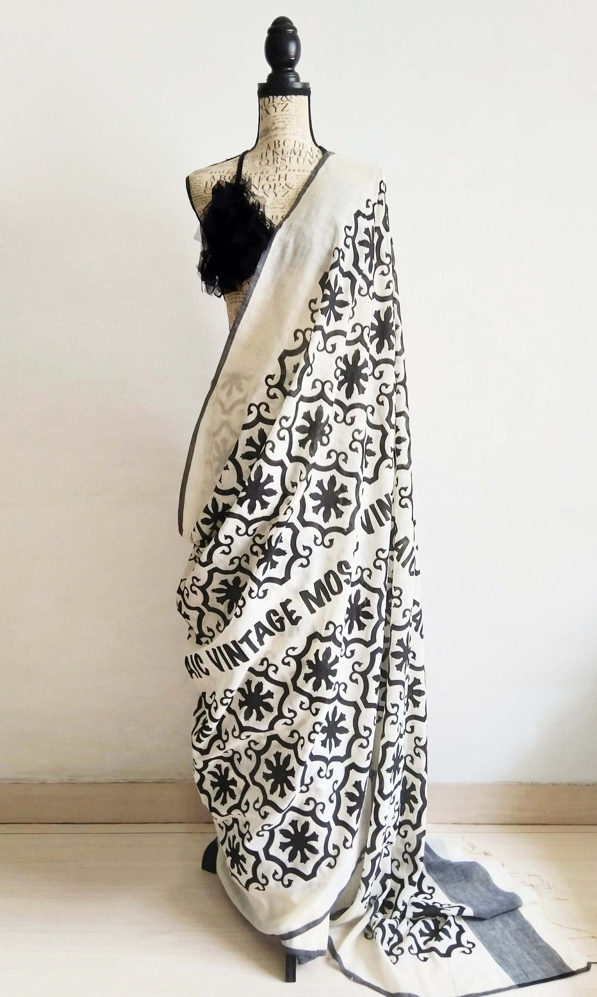 e07 Vintage Mosaic Sari I Screen Printed Soft Cotton | Ready To Ship