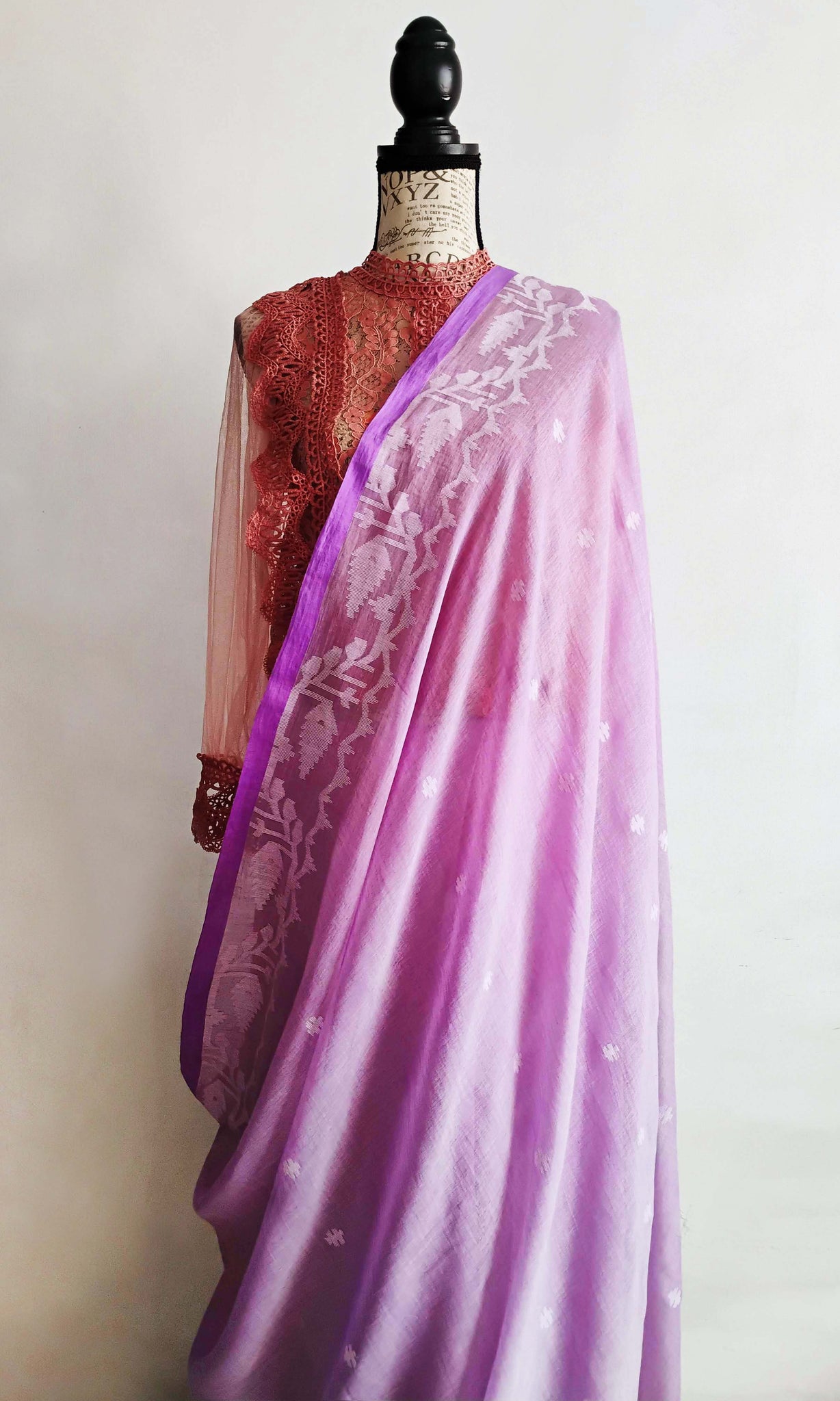 y67 Old Weave Jamdani Sari I Hand Woven Soft Cotton Mulmul | Ready To Ship