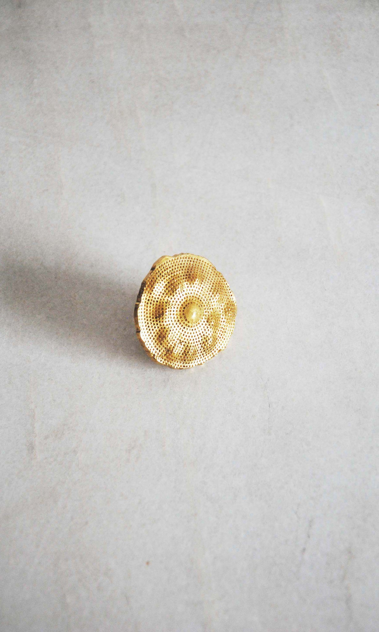 b51 Nummulite Paleon Ring | Alloy Of Brass, Copper & Silver | Non-Tarnishing | Adjustable Free Size | Ready To Ship
