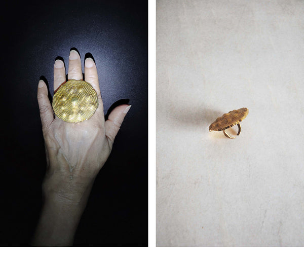 b21 Nummulite Ring | Adjustable Free Size | Ready To Ship