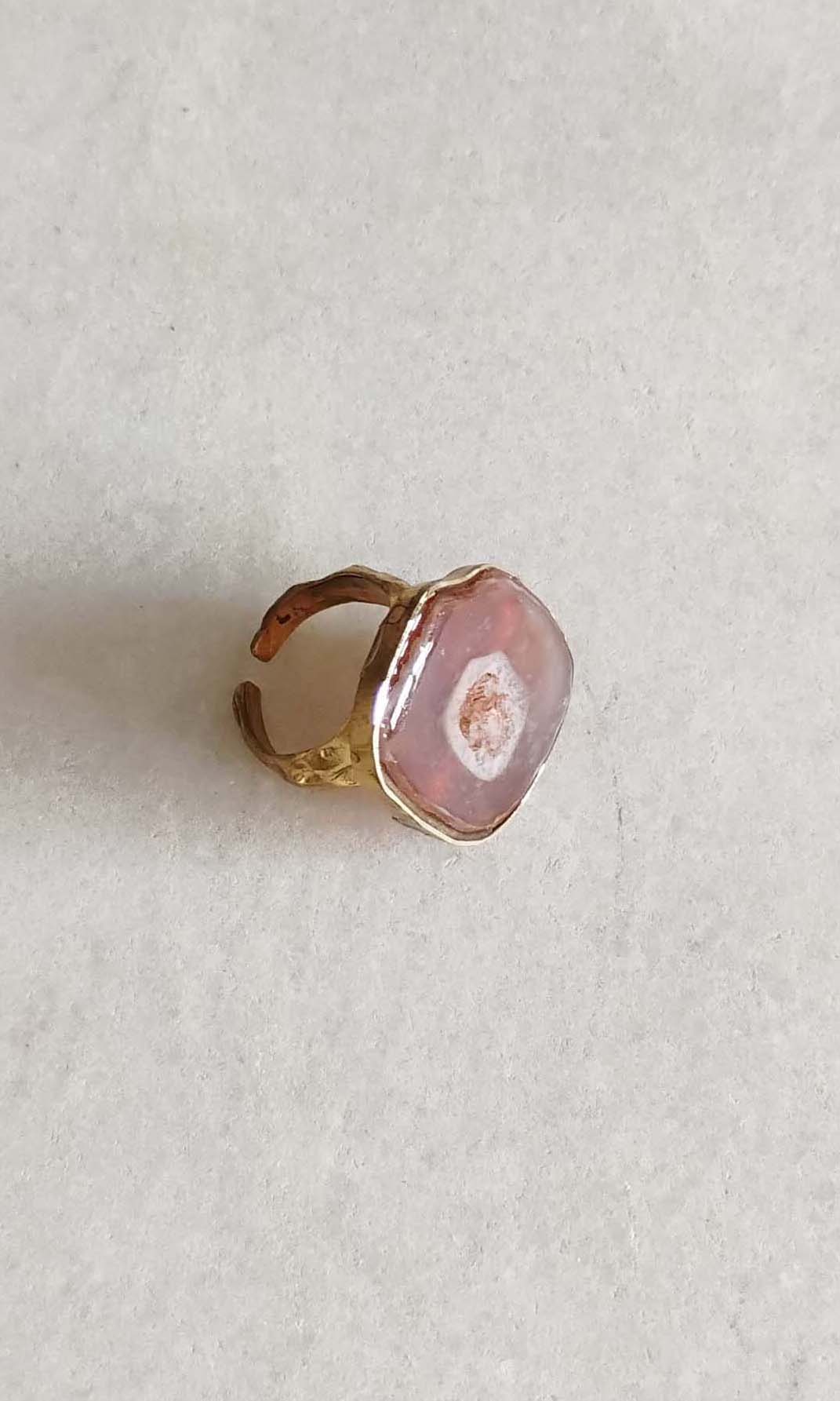 b32 Virtu Ring | Druzy Crystal, Alloy Of Brass, Copper & Silver | Non-Tarnishing | Adjustable Free Size | Ready To Ship