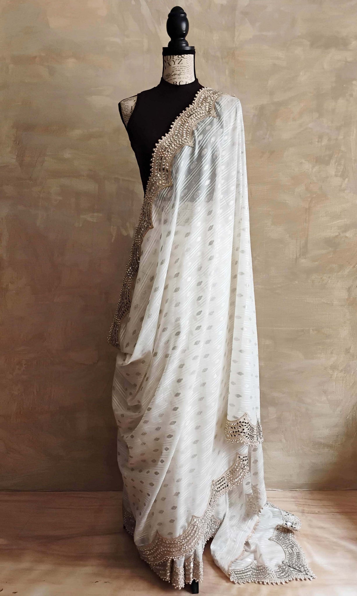 a36 Jael Sari I Soft Silk-By-Cotton Weave With Fine Beaded Border| Ready To Ship